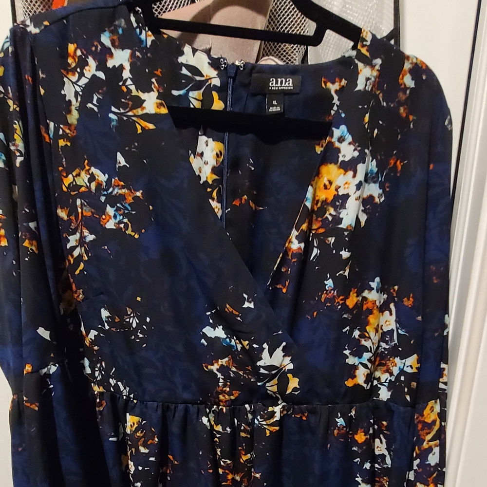 AnA faux wrap peplum blouse